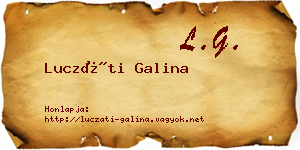 Luczáti Galina névjegykártya